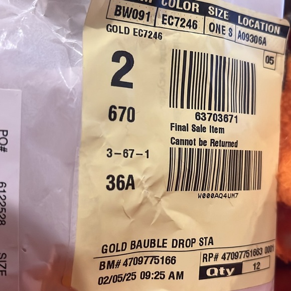 J. Crew Gold drop bauble earrings/NWT - Picture 9 of 9